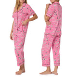 BedHead - S/S Sleeve Crop Jersey PJ Set - Putting Pink - Medium