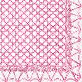 Boston International - 3-Ply 5" Cocktail Napkins 20 Count - Botanical Cane Pink
