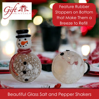 Gift Essential - Blown Glass Salt & Pepper Set - Snowmen