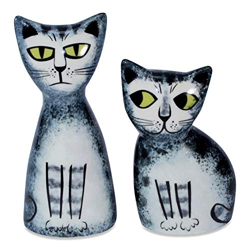 Hannah Turner - Salt & Pepper Shaker Set - Grey Tabby