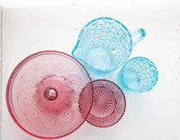 Boston International - 8.25" x 3.5" Round Vintage-Inspired Glass Cake Stand - Pink Codi