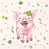 Boston International - 3-Ply 5" Cocktail Napkins 20 Count - Lucky Pig