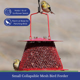 GC - Backyard Essentials - Collapsible Mesh Bird Feeder - Small Red