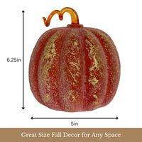GC - Large Frosted LED Pumpkin Orange