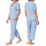 BedHead - S/S Sleeve Crop Jersey PJ Set - Something Blue - Medium