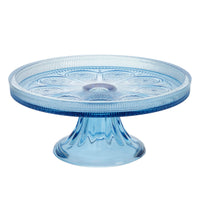 Boston International - 8.25" x 3.5" Round Vintage-Inspired Glass Cake Stand - Sky Blue Codi