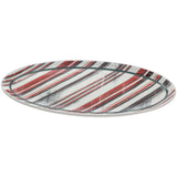 Boston International - Ceramic Serving Platter -10" x 5" - Vintage Peppermint