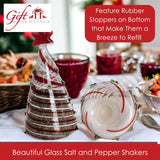 Gift Essential - Blown Glass Salt & Pepper Set - White & Red Christmas Trees