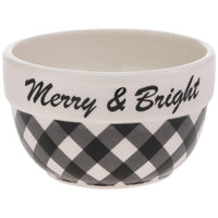 Boston International - Black & White Check Serving Bowl - Merry & Bright