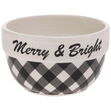 Boston International - Black & White Check Serving Bowl - Merry & Bright