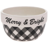 Boston International - Black & White Check Serving Bowl - Merry & Bright