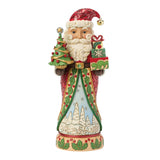 Enesco - Jim Shore Heartwood Creek - 10" Christmas Keepsake Figurine - Santa Holding a Tree