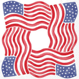 Boston International - 3-Ply 5" Cocktail Napkins 20 Count - Stars & Stripes Square