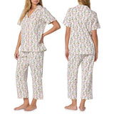 BedHead - S/S Stretch Jersey Cropped PJ Set - Bunny Blooms - Small