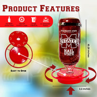 Hummer's Galore - 32 oz. Glass Hummingbird Feeder w/ UV Resistant Plastic Wrap - Mississippi State