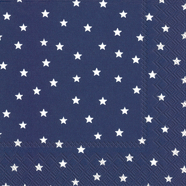 Boston International - 3-Ply 6.5" Lunch Napkins - Little Stars Navy Blue