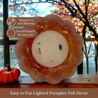 GC - Large Frosted LED Pumpkin Orange