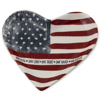 Boston International - 3.5"x4" Heart-Shaped Serving Plate - One Flag One Nation