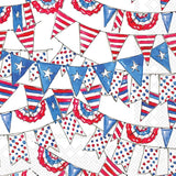 Boston International - 3-Ply 5" Cocktail Napkins 20 Count - Patriotic Buntings/ Pennant Flags