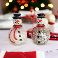 Gift Essential - Blown Glass Salt & Pepper Set - Snowmen