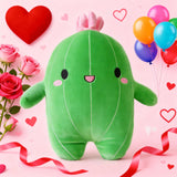 BABOLI - 10" Cuddly Cactus Stuffed Plant Animal w/ Smiley Face & Pink Antenna