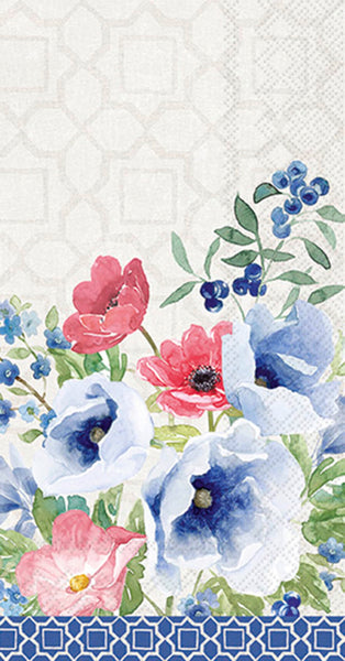 Boston International - Paper Guest Towel 16 Count - Indigo Bouquet