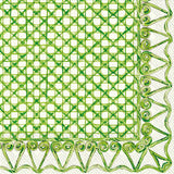 Boston International - 3-Ply 5" Cocktail Napkins 20 Count - Botanical Cane Green