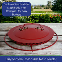 GC - Backyard Essentials - Collapsible Mesh Bird Feeder - Small Red