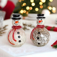 Gift Essential - Blown Glass Salt & Pepper Set - Snowmen