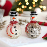 Gift Essential - Blown Glass Salt & Pepper Set - Snowmen