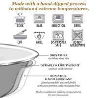 Golden Rabbit Enamelware - 3qt Saute Pan- White