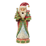 Enesco - Jim Shore Heartwood Creek - 10" Christmas Keepsake Figurine - Santa Holding a Tree