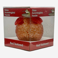 GC Gift Essentials - 8 Oz. Glass Hummingbird Feeder - Red Textured
