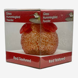 GC Gift Essentials - 8 Oz. Glass Hummingbird Feeder - Red Textured
