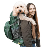 K9 Kolossus Sport Sack Backpack Dog Carrier - Front Facing Fully Ventilated - X-Large Green