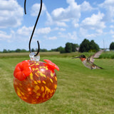 GC Gift Essentials - 8 Oz. Glass Hummingbird Feeder - Fiery Fusion
