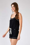 Pretty You London - Bamboo Cami Shorts PJ Set - Black - Size 12