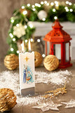 Flatyz - Twin Wick Flat Candle - Winter Birds On White