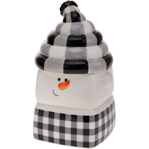 Boston International - Goody Jar - Joyous B&W Check Snowman