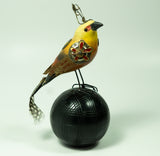 Mullanium - Steampunk Inspired Sculpture - Roufus Backed Finch on Ball