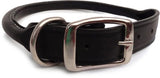 Auburn Leather - Rolled Round Dog Collar - 18"-22" - Black