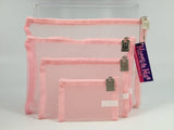 Mirra N Me - 16 Pc. Mesh Zipper Bags - 4 Each Light Pink, Navy, Black & Silver
