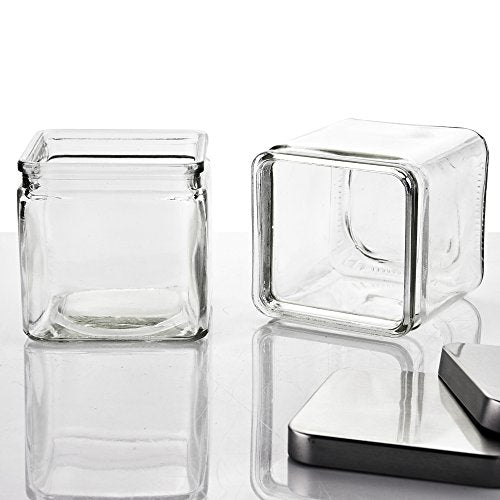 Couronne - Glass Container with Metal Lid - 4" - Fuchsia
