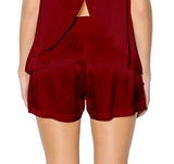 PJ Harlow - 2 Piece Satin Short Sleep Set - Red - Extra Large