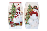 Stony Creek - 7" Glass USB Lighted Vase - Christmas Snowman