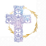 Boston International - 3-Ply 6.5" Lunch Napkins 20 Count - Filigree Cross
