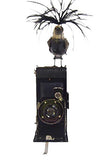 Mullanium - Steampunk Inspired Sculpture - Black & White Bird on Camera
