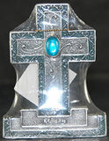 Encore - Free Standing Silver Cross with Gemstone - Blue - March