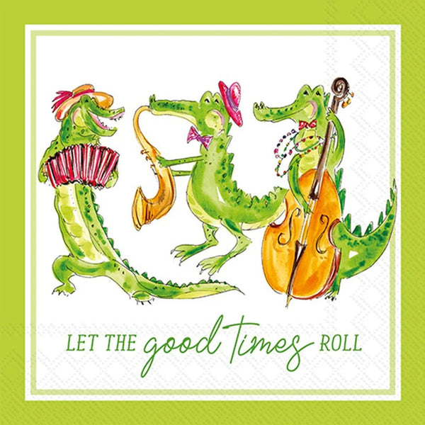 Boston International - 3-Ply 5" Beverage Napkins - Mardi Gators