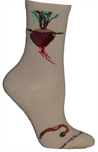 Wheel House Designs Socks - Beets On Tan - 9-11